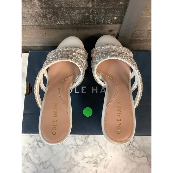 Cole Haan Womens 5B All Over Crystal Adella Sandals 65 Sandals Block Heel LB7-17 - Picture 5 of 8